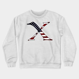 America US USA Flag America X Crewneck Sweatshirt